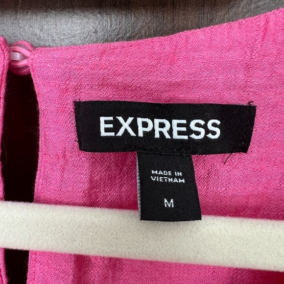 EXPRESS Pink Ruffled Maxi Dress woman’s size M - Picture 3 of 4